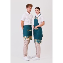 delantal frances workteam m759 en verde oscuro/hojas tropicales