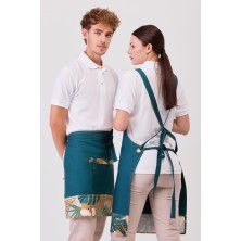 delantal frances workteam m759 en verde oscuro/hojas tropicales