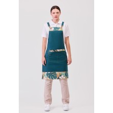 delantal peto workteam m758 en verde oscuro/hojas tropicales