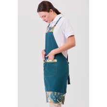 delantal peto workteam m758 en verde oscuro/hojas tropicales