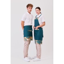 delantal peto workteam m758 en verde oscuro/hojas tropicales