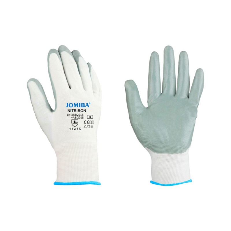 Guante de nylon recubierto de nitrilo gni nitribon