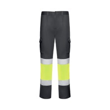 pantalón stretch a.v. roly daily 9312 en plomo/amarillo fluor