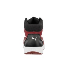 bota puma frontcourt mid 630050 s3l en negro/blanco/rojo