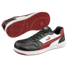 zapatilla puma frontcourt low 640200 en negro/blanco/rojo