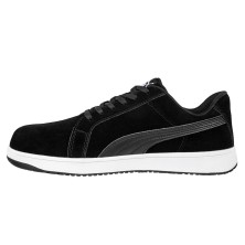 zapatilla puma iconic suede black low 640010 en negro