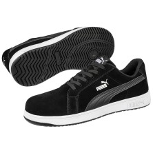 zapatilla puma iconic suede black low 640010 en negro