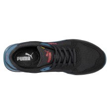 zapatilla puma frontside black blue low 644660 en negro/azul