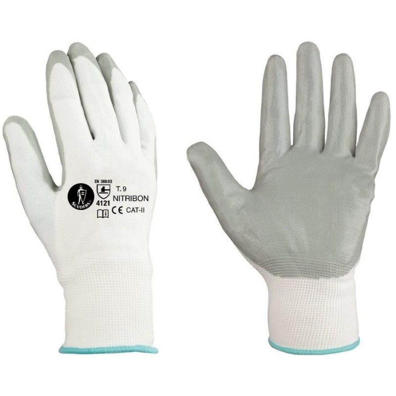Guante de nylon recubierto de nitrilo gni nitribon