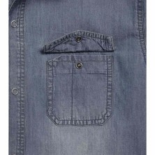camisa m/l diadora denim en azul
