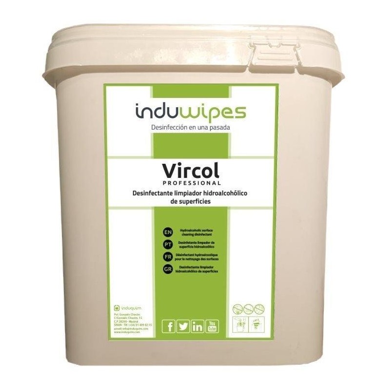 Toallitas desinfectantes induwipes con vircol