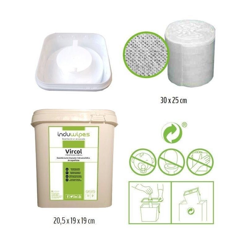 Toallitas desinfectantes induwipes con vircol