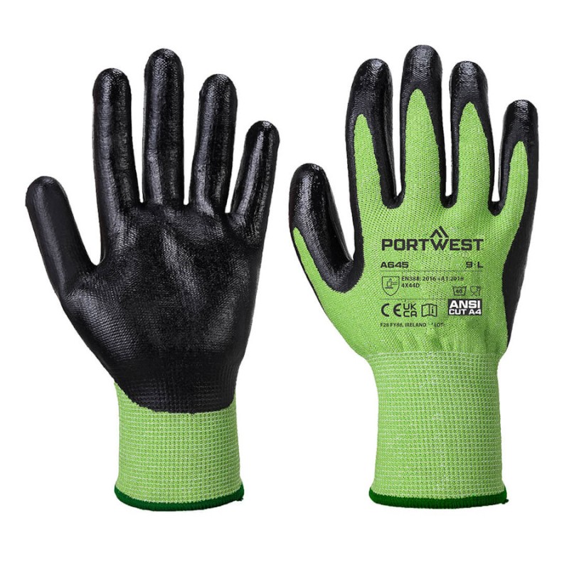Guante portwest green cut nitrilo a645