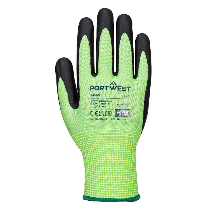 Guante portwest green cut nitrilo a645
