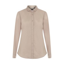 camisa m/l mujer velilla 405011 en beige claro