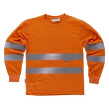 camiseta a.v. m/l workteam c3933 en naranja a.v.