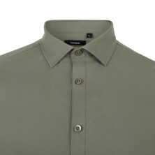 camisa m/l velilla stretch 405017s en verde oliva claro