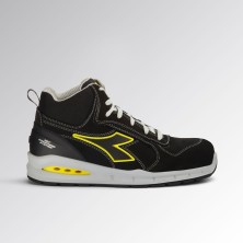 bota diadora run net airbox mid s3s en negro/negro