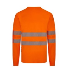 camiseta a.v. m/l velilla 305634 en naranja fluor
