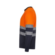 camiseta a.v. m/l velilla grs rs 305635 en marino/naranja fluor