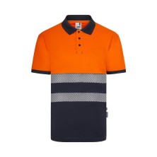 polo a.v. velilla 305533 en marino/naranja fluor