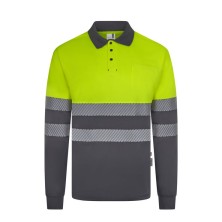 polo a.v. velilla 305535 en gris/amarillo fluor