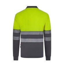 polo a.v. velilla 305535 en gris/amarillo fluor