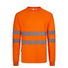 camiseta a.v. m/l velilla 305618 en naranja fluor