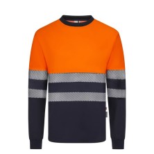 camiseta a.v. m/l velilla 305619 en marino/naranja fluor
