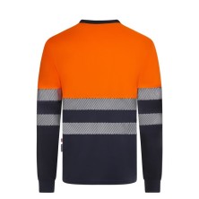 camiseta a.v. m/l velilla 305619 en marino/naranja fluor
