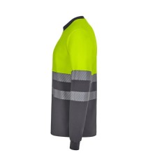 camiseta a.v. m/l velilla 305619 en gris/amarillo fluor