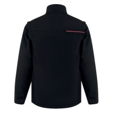 cazadora softshell delta plus soccia en negro/rojo