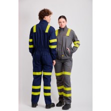 buzo workteam c5096 en gris/amarillo a.v.