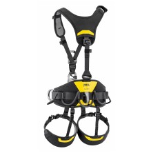 arnes de asiento petzl avao sit en negro/amarillo