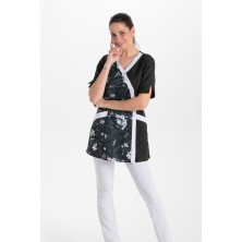 chaqueta dyneke levita flor 8079 en negro