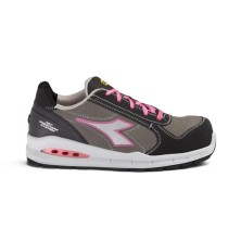zapatilla diadora run net airbox low s3s en ahumado/plata/rosa