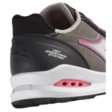 zapatilla diadora run net airbox low s3s en ahumado/plata/rosa
