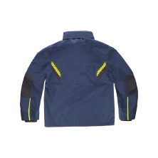 cazadora impermeable workteam wf3058 en marino/negro/amarillo fluor