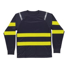 camiseta a.v. m/l workteam c3979 en marino/amarillo a.v.