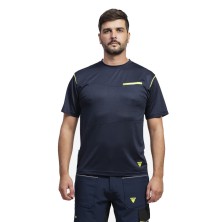 camiseta workteam wf3016 en gris oscuro/naranja fluor