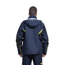 cazadora impermeable workteam wf3058 en marino/negro/amarillo fluor