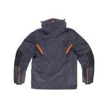 cazadora impermeable workteam wf3058 en marino/negro/amarillo fluor