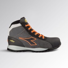 bota diadora glove net mid pro s3l en gris asfalto/naranja