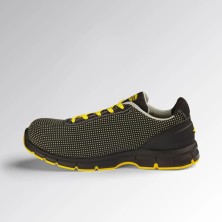 zapatilla diadora run atom low s3s en negro/puntos amarillo