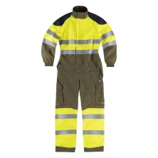 buzo a.v. workteam b5081 en amarillo a.v./verde kaki/gris oscuro