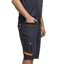 bermuda workteam future wf3017 en gris oscuro/negro/naranja fluor
