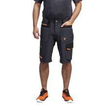bermuda workteam future wf3017 en gris oscuro/negro/naranja fluor