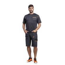bermuda workteam future wf3017 en gris oscuro/negro/naranja fluor