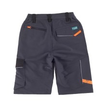 bermuda workteam future wf3017 en gris oscuro/negro/naranja fluor