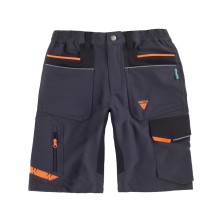 bermuda workteam future wf3017 en gris oscuro/negro/naranja fluor